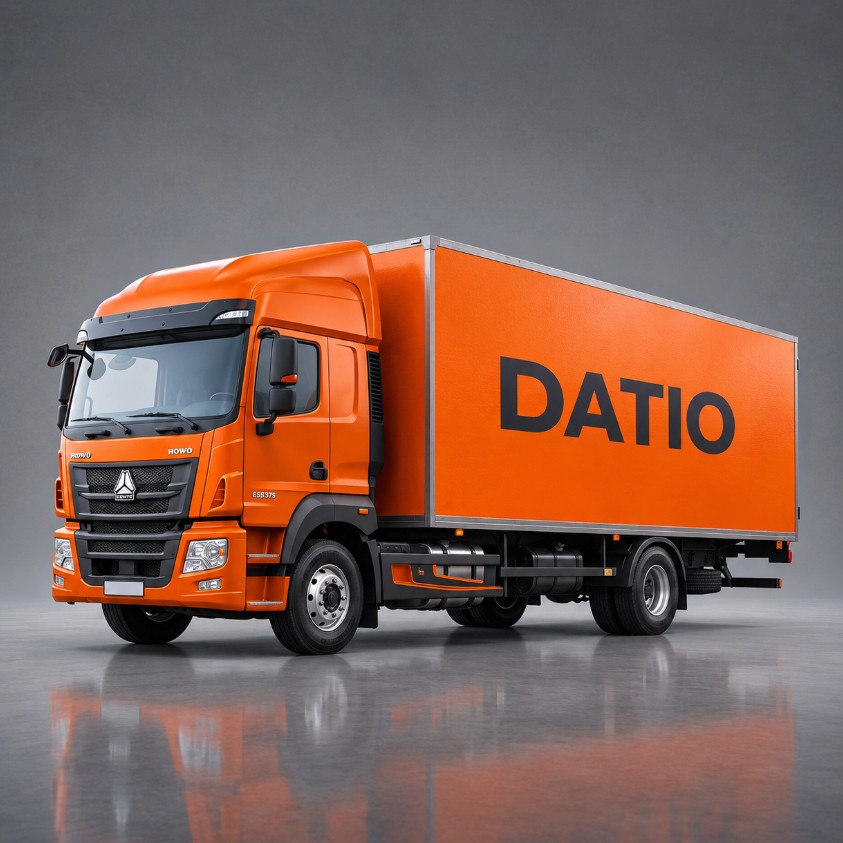 Orange Datio box truck
